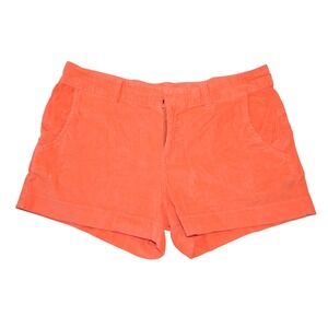 Athleta Womens Coral Orange Corduroy Shorts Size 6 Casual Summer Bright 1796